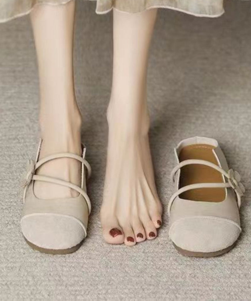 French Brown Flats Slide Sandals Hollow Out Ap1052