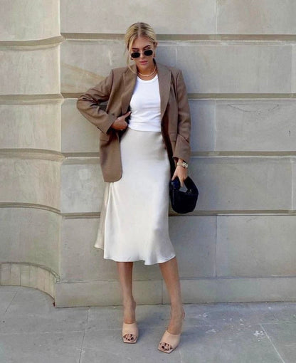 Satin Midi Skirt