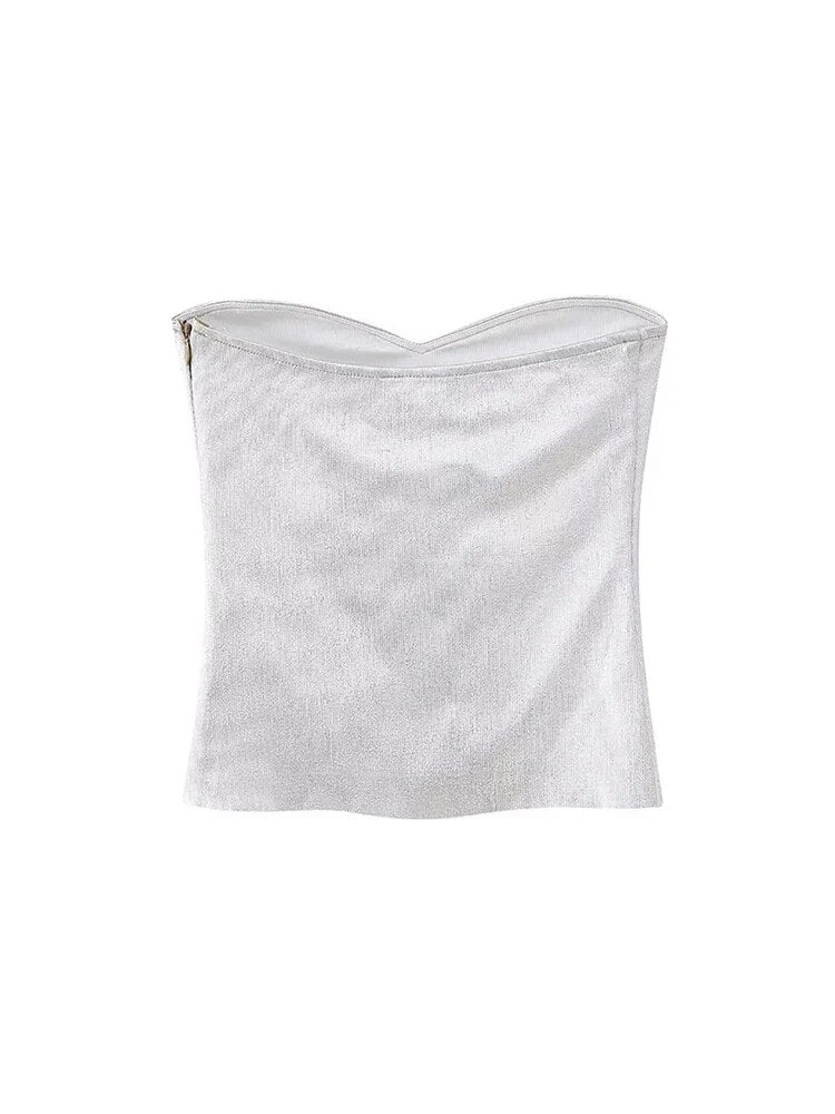 Summer White Zipper Tank Tops Sleeveless Backless Female Slim Corset Camis
