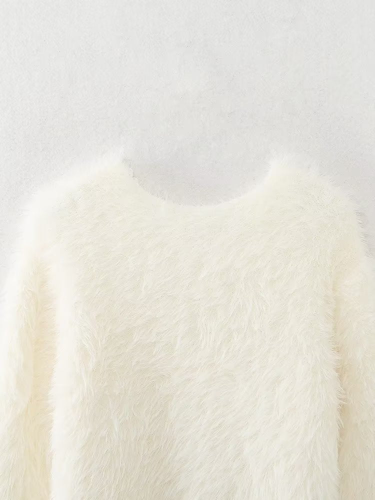 Gentle Mink Fur Sweater Coat: ’s Winter Knit Cardigan