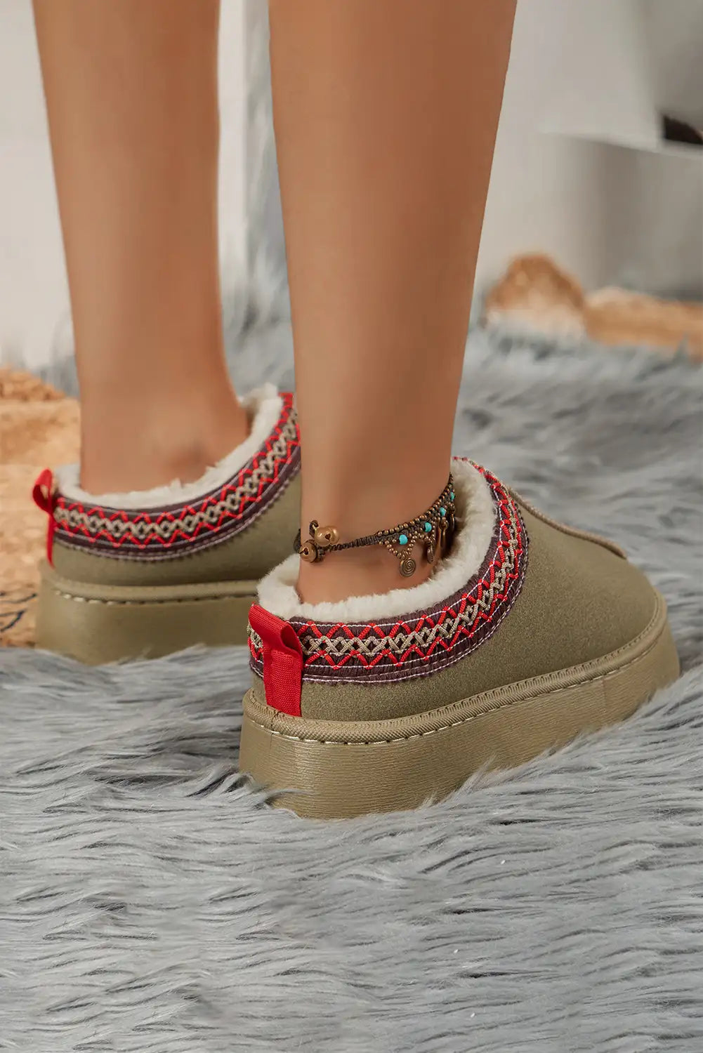 Sage Green Suede Snow Boots