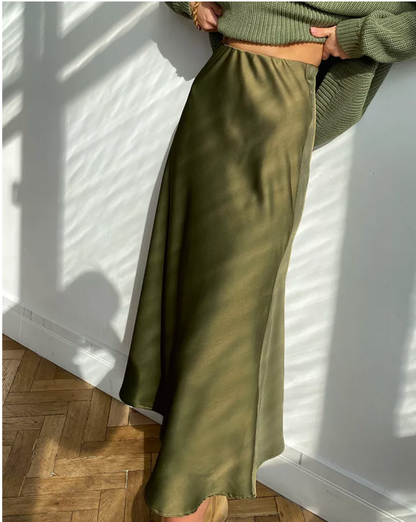 Satin Midi Skirt