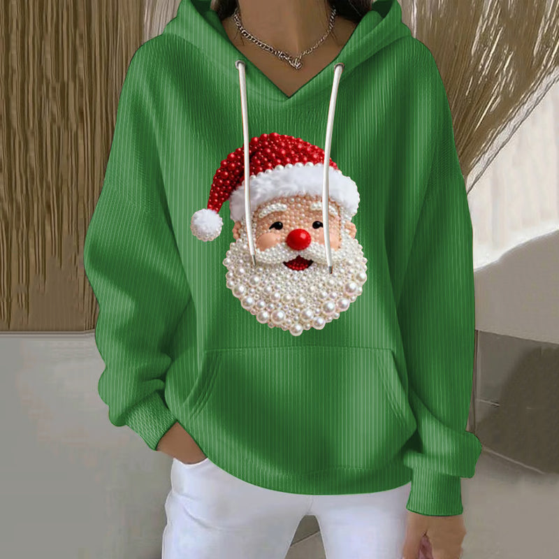 Comstylish Women's Christmas Cute Santa Art Hoodie