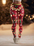 Comstylish Women’s Christmas Christmas Lights Slimming Leggings