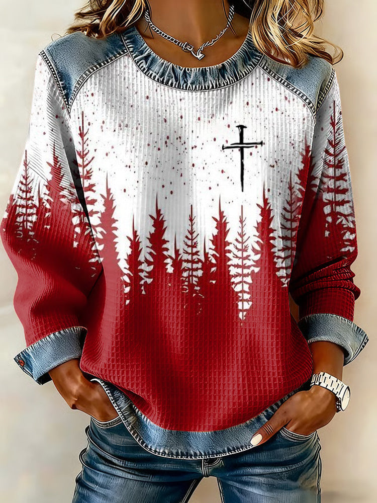Comstylish Women's Christmas Faith Print Sweatshirt