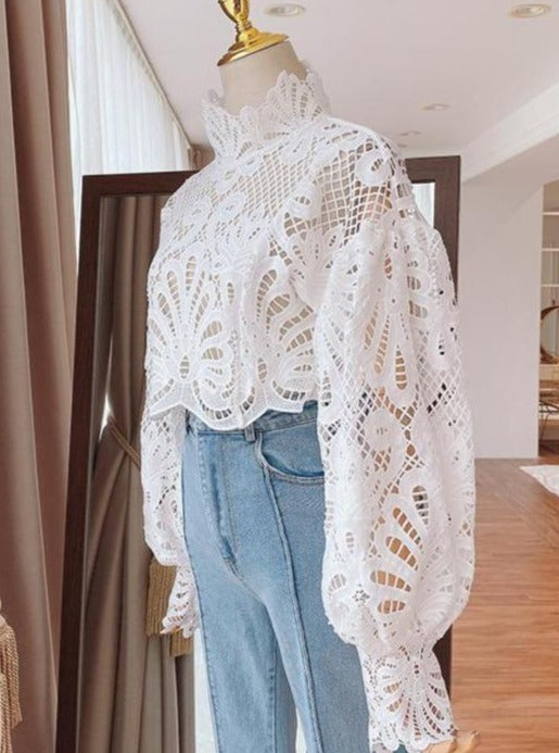 Crop White Blouse