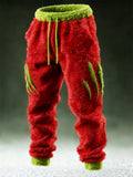 Comstylish Men's Christmas Monster Scratch Cozy Plush Sweatpants