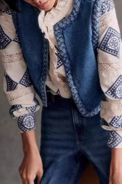 Color Weave O Neck Waistcoats