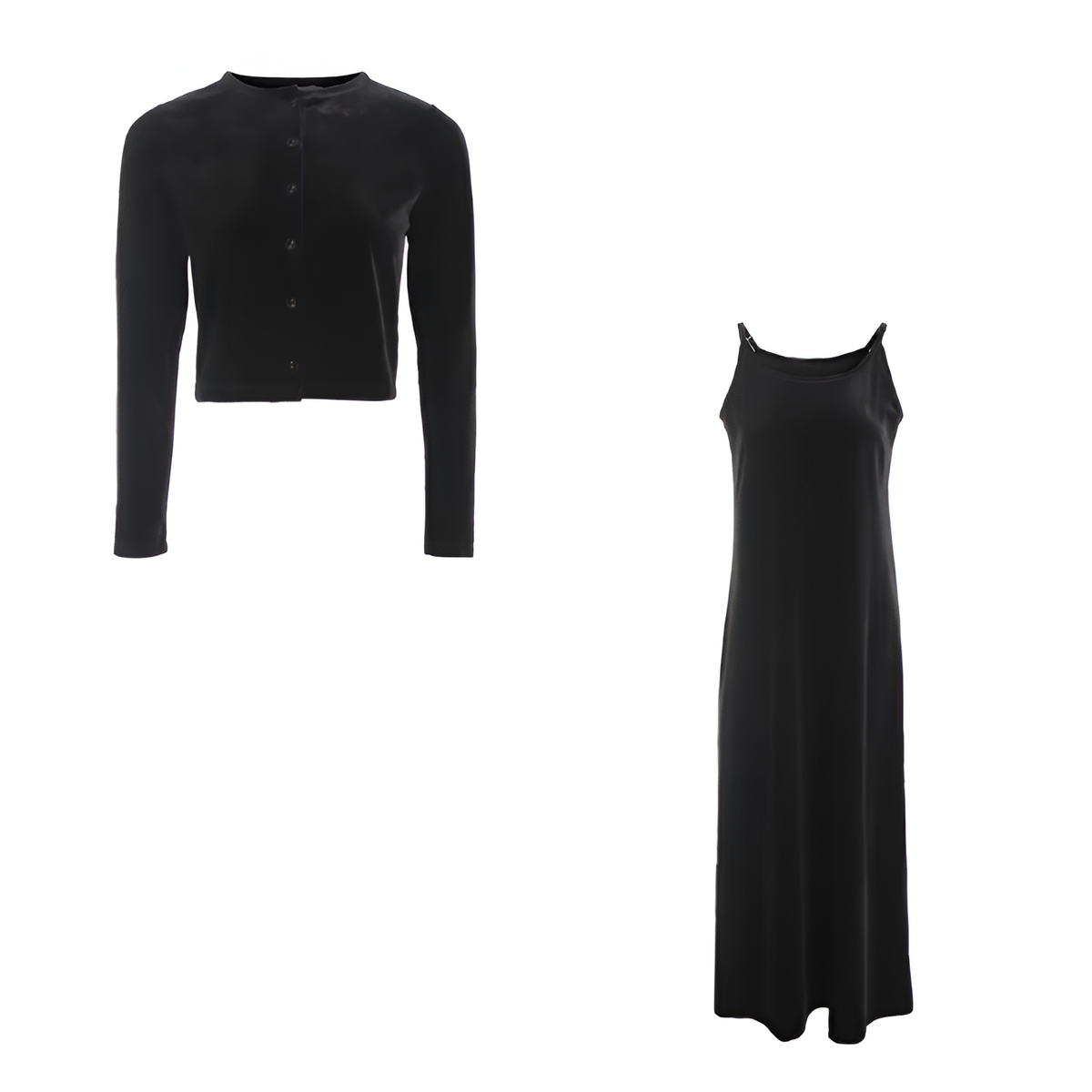 JO | Elegant velvet vest and belted dress set