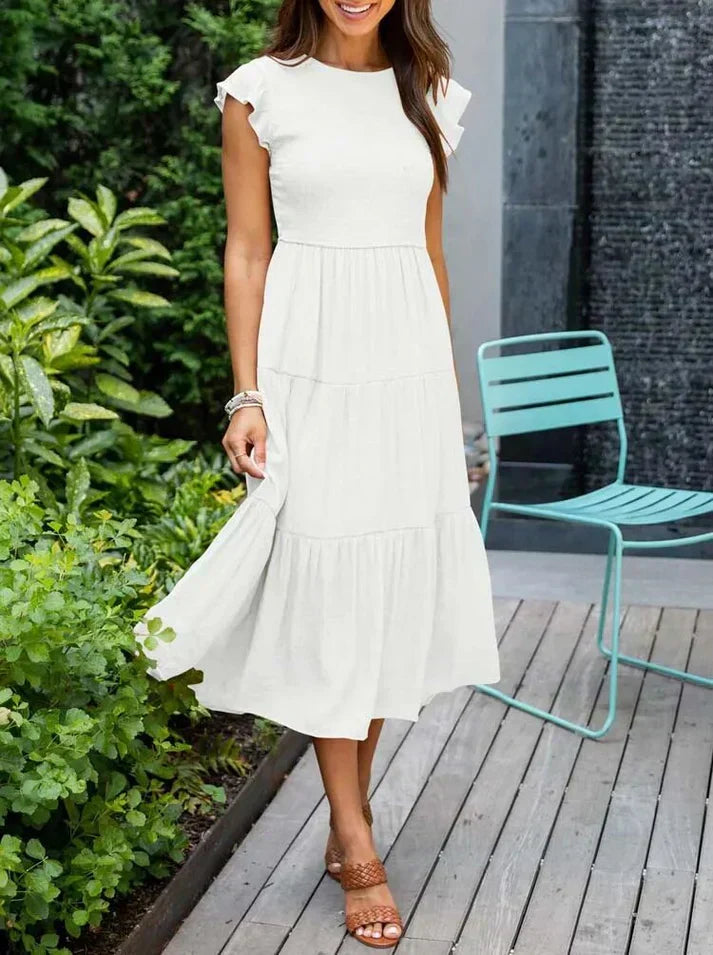 KS | Midi dresses with short sleeves for women