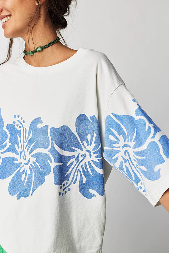 Print Loose Round Neck Short Sleeve T-shirt