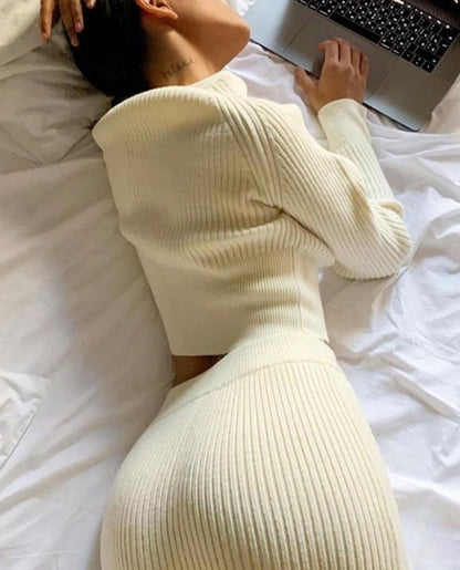 Feel Cozy Skirt Two Set
