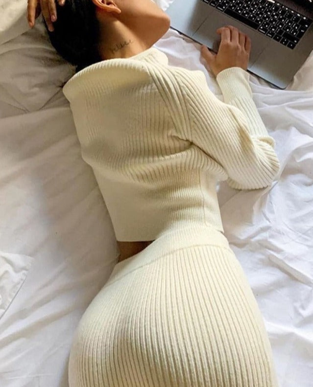 Feel Cozy Skirt Two Set