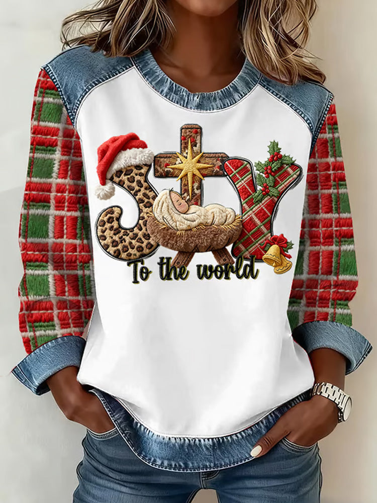 Comstylish Women's Joy To The World Printed Sweatshirt
