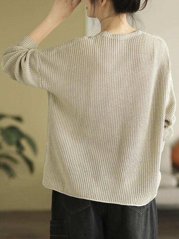 6 Colors Urban Split-joint Color V-neck Cardigan Top
