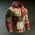 Comstylish Men's Christmas-themed Holly Cross Embroidered Hoodie