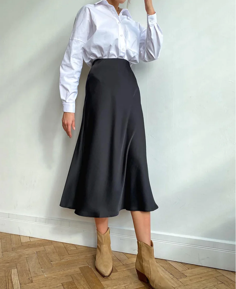 Satin Midi Skirt