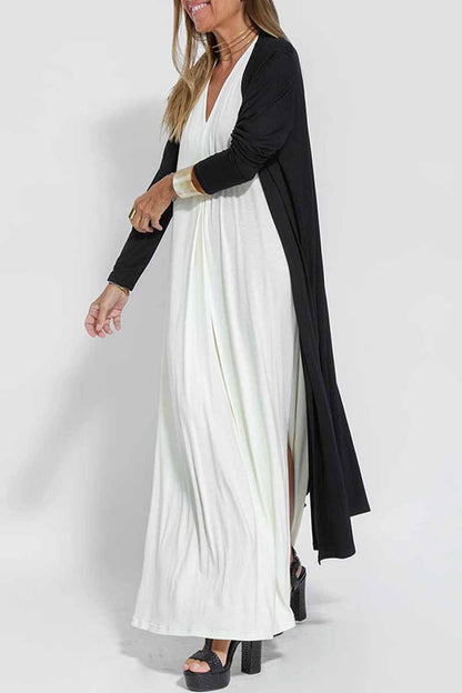 Street Slit Cardigan Collar Outerwear
