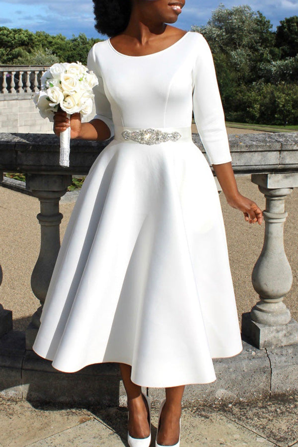 Color Large Swing Skirt Temperament Evening Dress