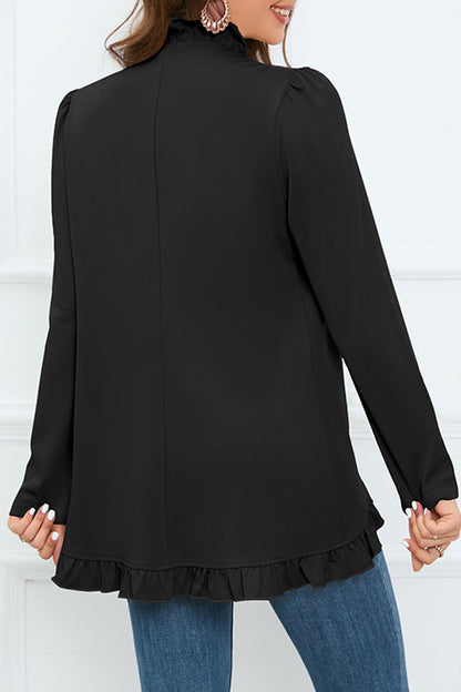 Buckle Flounce Lotus Leaf Collar Outerwear