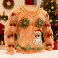 Comstylish Men's Ugly Christmas Pattern Plush Sweatshirt