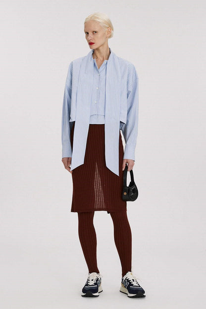 Stripe Embellished Long Sleeve Top