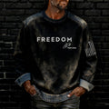 Comstylish Men's Retro Freedom And Faith Over Fear Art Crew Neck Casual Sweatshirt