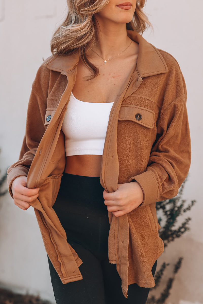 Pocket Turndown Collar Tops(9 Colors)