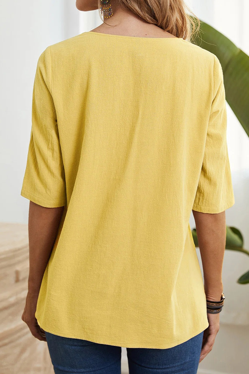 Slit O Neck T-shirts(6 Colors)