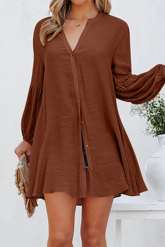Buttons V Neck T-shirts