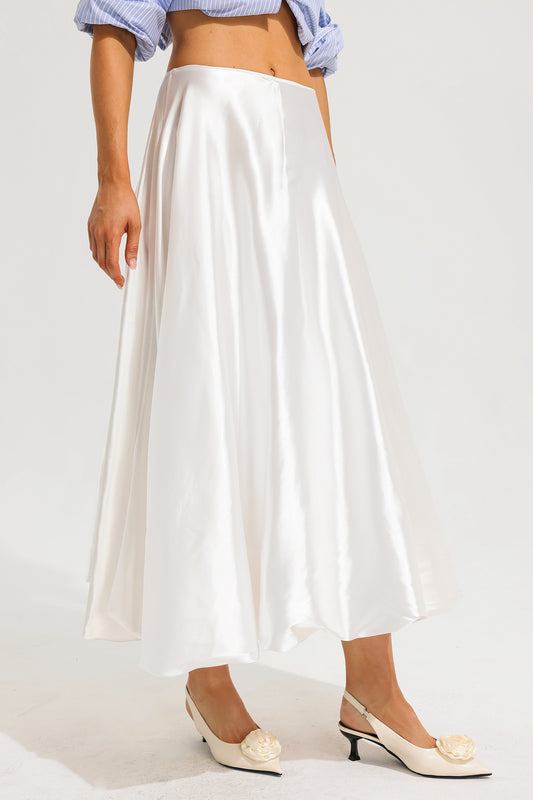 High Waisted Puffy Midi Skirt