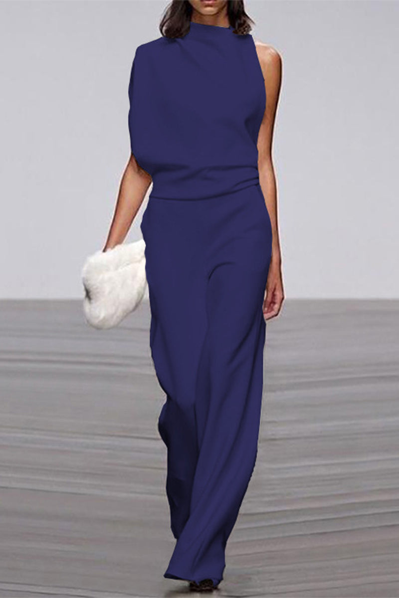 Patchwork Half a Turtleneck Boot Cut Jumpsuits(12 Colors)