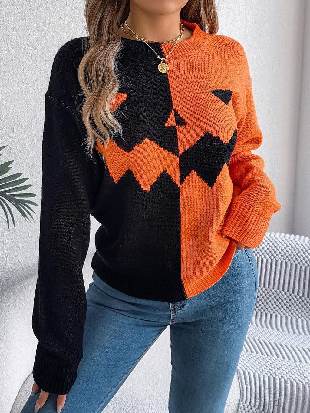 Elda® | Women's Halloween contrast sweater