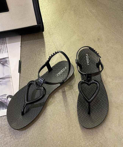 Summer Khaki Heart Shaped Flip Flops Sandals Ag1023