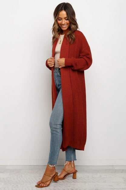 Autumn Winter Round Neck Clothing Knitted Cardigan Clothes Loose Color Sweater