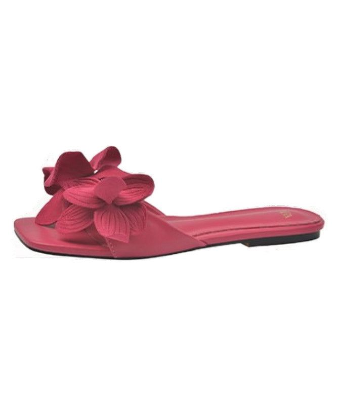 Rose Splicing French Slide Sandals Peep Toe Aa042