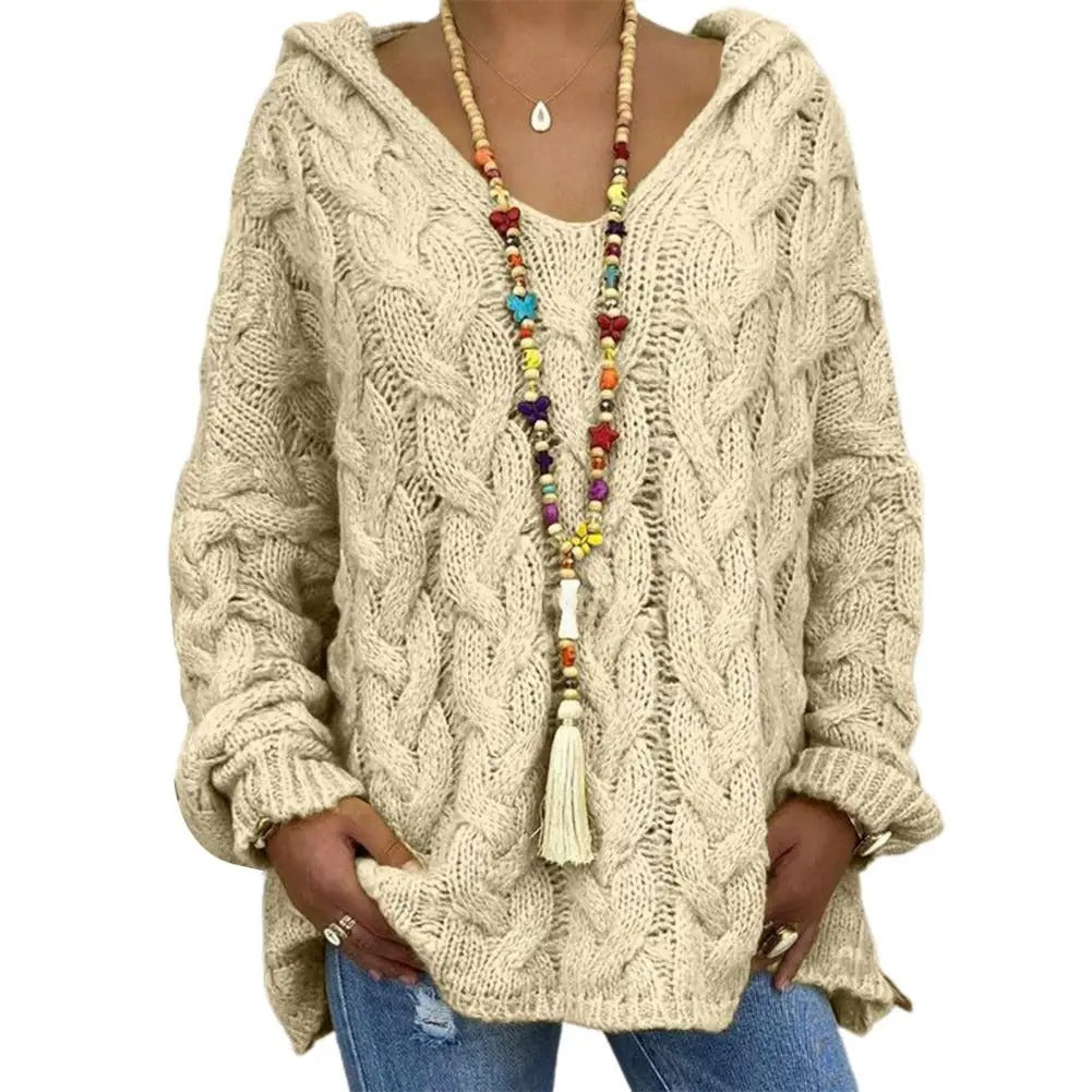 JO | Hooded sweater with V-neck