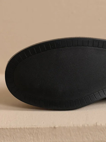 Round-toe Split-joint Loafers