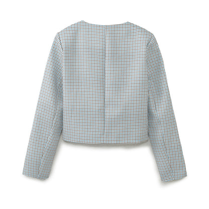 Fresh Mint Green Early Spring Classic Cardigan Short Coat + Pleated Skirt for