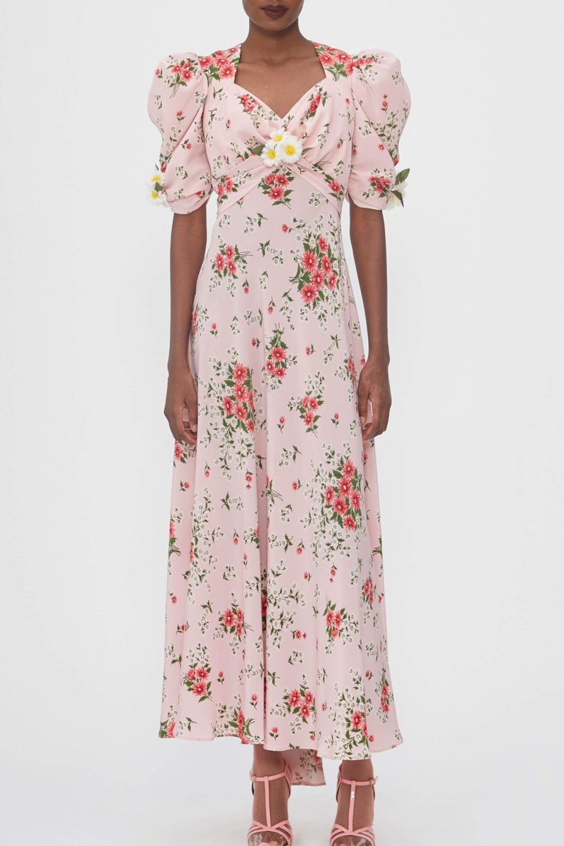 Hanna Printed Puff Sleeve Maxi Dress