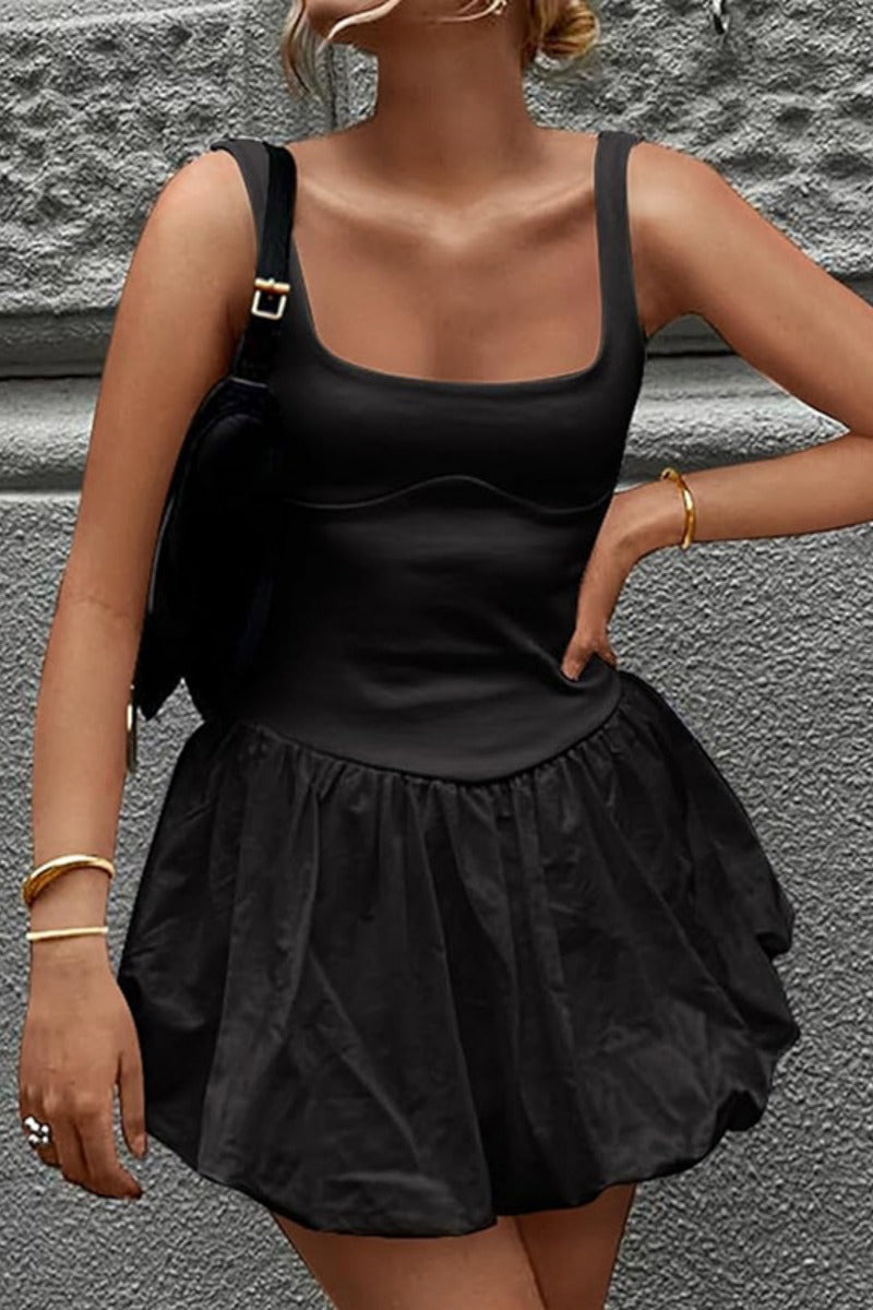 Color Backless U Neck Vest Dresses(6 Colors)