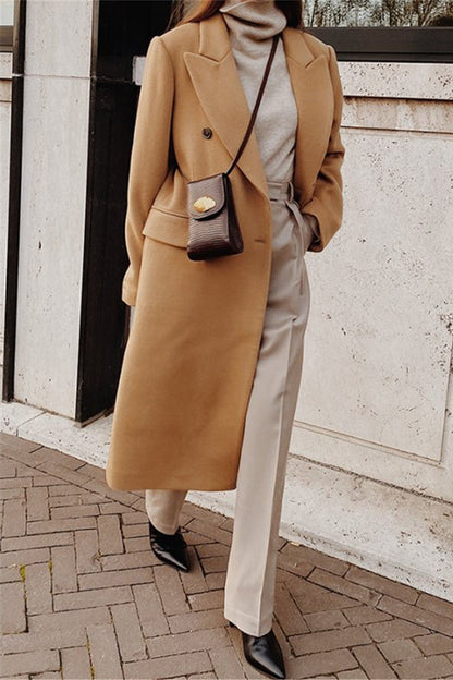 British Style Buttons Turn-back Collar Outerwear