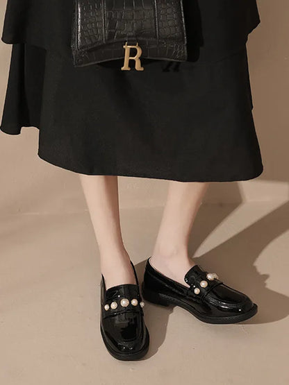 Round-toe Split-joint Loafers