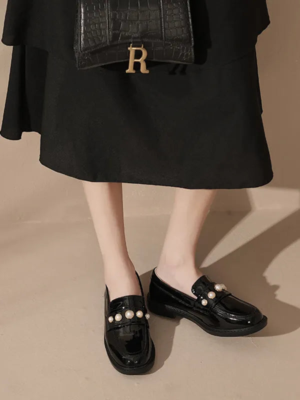 Round-toe Split-joint Loafers