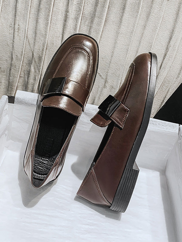 Shallow Cut Square-toe Loafers