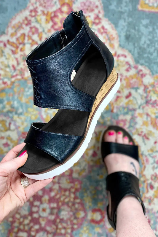 Black Crisscross Gladiator Sandals