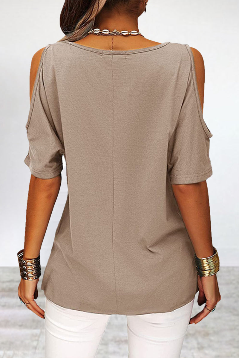 Simplicity Asymmetrical O Neck T-shirts(6 Colors)