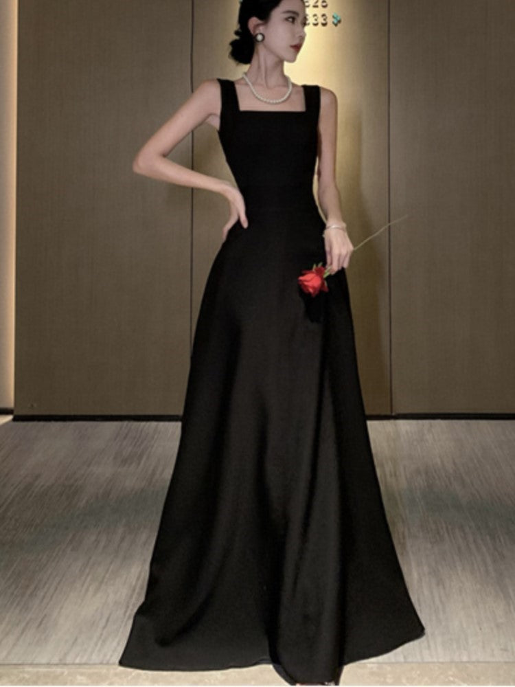Backless Evening Party Dress Sleeveless A-line Long Dresses for Spring Summer Prom Robe Vestidos Mujer New