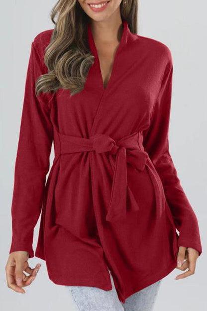 Street Simplicity Bandage V Neck Tops(5 Colors)