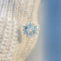 Comstylish Classy Snowflake Diamond Pendant Necklace